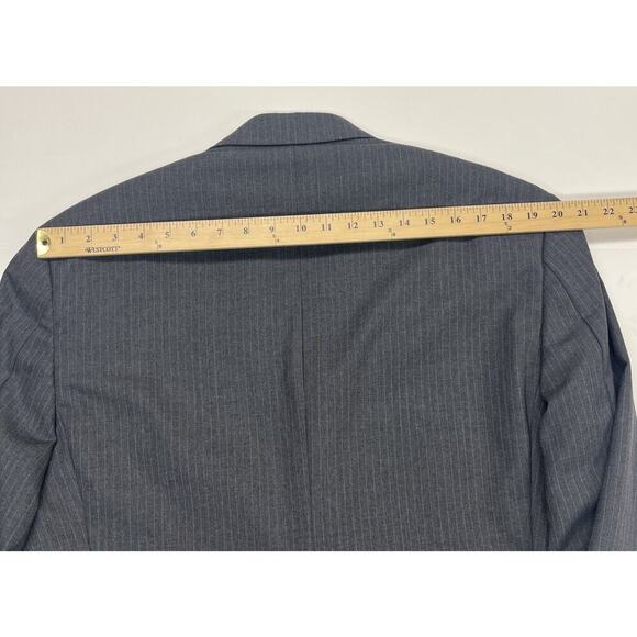 Brooks Brothers 346 Mens Dark Gray Pinstripe Wool Suit Jacket Sport Coat 44L - Picture 16 of 16